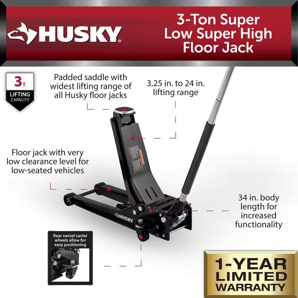 3-Ton Super Low Super High Garage Jack