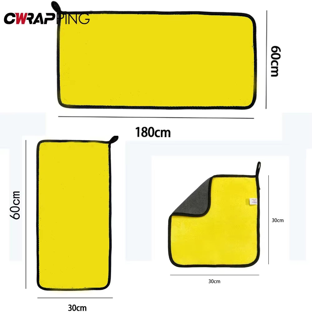 1/2Pcs Microfiber Towels Car Wash Supplies Detailing Car Glass Cleaning Tools Thicken Soft Drying Cloth Home Rag Car Accessories