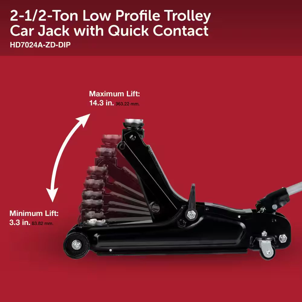 2-1/2-Ton Low Profile Trolley Floor Jack with Quick Contact