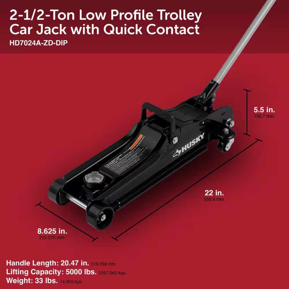 2-1/2-Ton Low Profile Trolley Floor Jack with Quick Contact