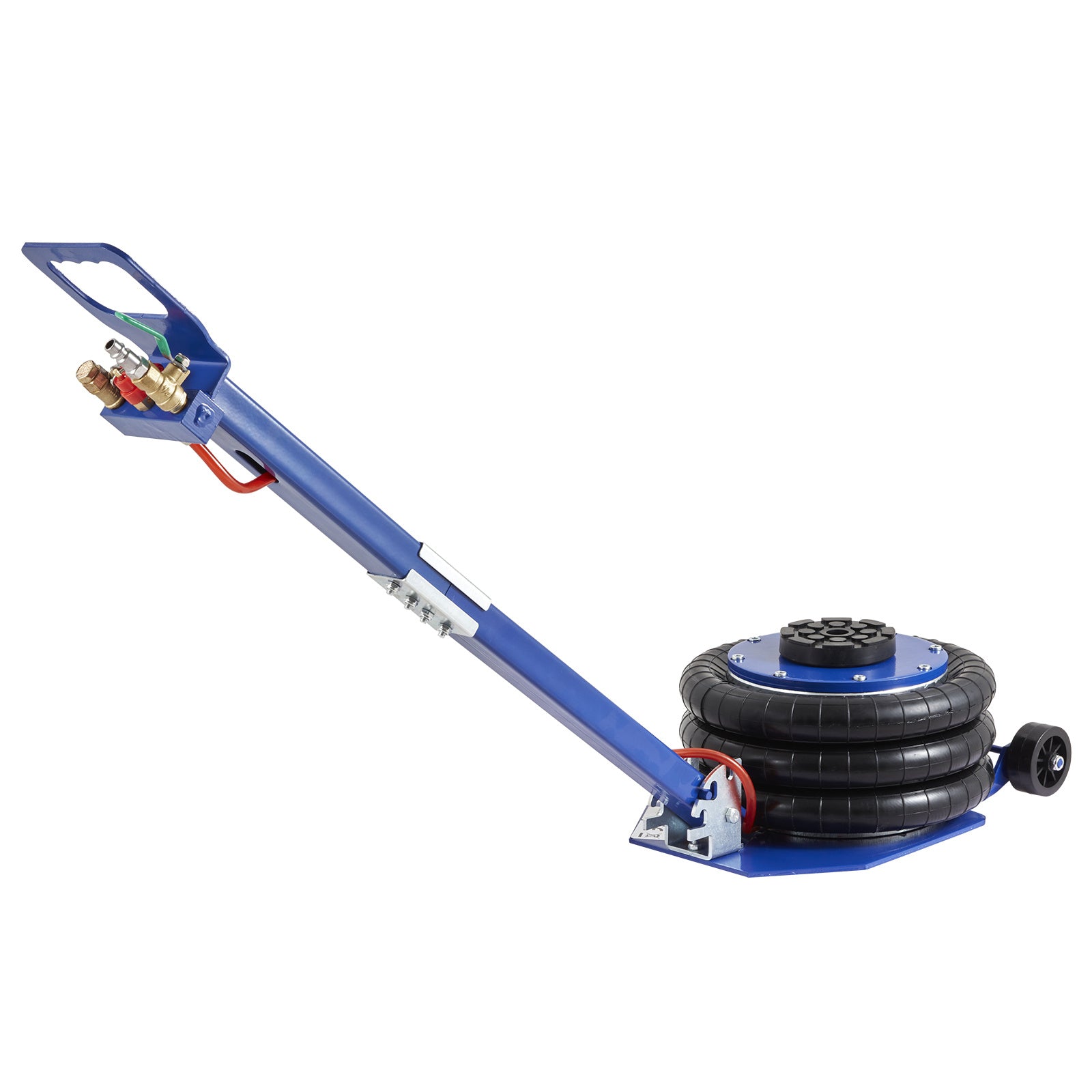 Air Jack, 3 Ton 6600 Lbs Triple Bag Air Jack, Airbag Jack With Six Steel Pipes, Lift Up, 3-5 S Fast Lifting Pneumatic Jack, With Adjustable Long Handles For Cars, Garages, Repair Blue